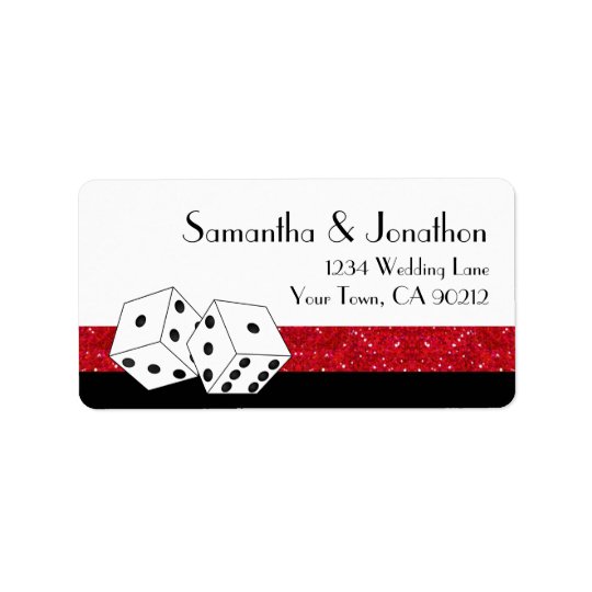 Las Vegas Dice Theme Ruby Red & Black Faux Glitter
