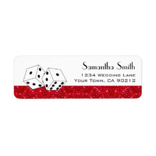 Las Vegas Dice Theme Ruby Red Faux Glitter