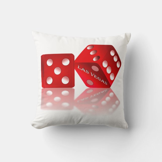 Las Vegas Dice Throw Pillow (Front)