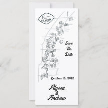 Las Vegas Doodle Map Save the Date