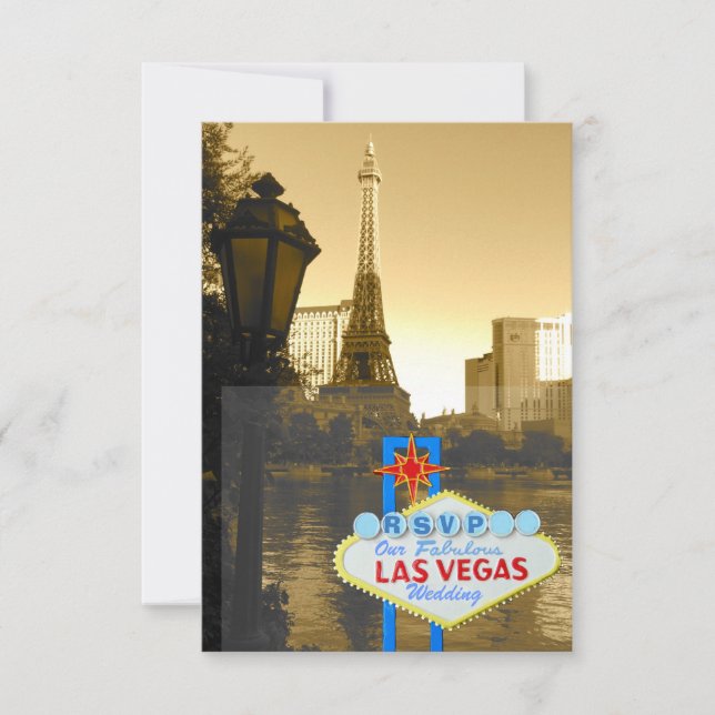 Las Vegas Eiffel Tower Paris Theme RSVP (Front)