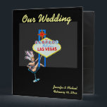 Las Vegas Eloped Binder<br><div class="desc">A photo album for couples who elope to Las Vegas to get married. This wedding album or memory book has a design combining a personalized marriage anouncement on the famous welcome sign on The Strip with fun retro style showgirl art.</div>