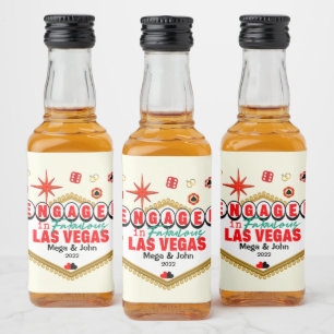 Las Vegas Engaged Celebration Couple  Liquor Bottle Label