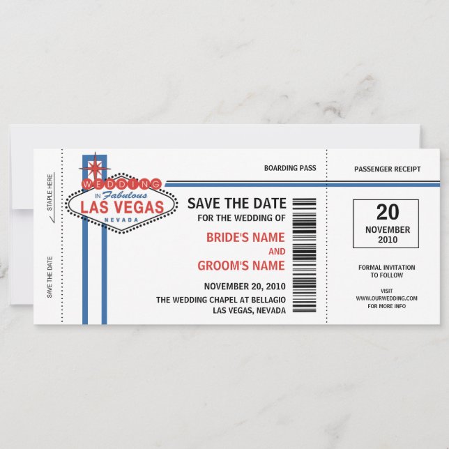 Las Vegas Enregistrer la date Invitations (Devant)