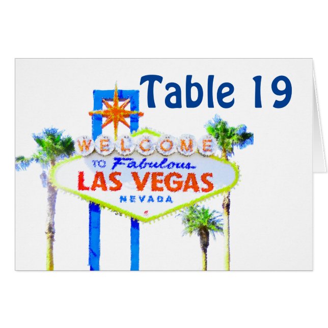 Las Vegas épousant des cartes de tente de nombre (Devant horizontal)