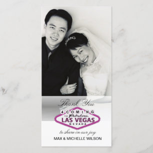 Las Vegas épousant le carte photo de Merci (rose)