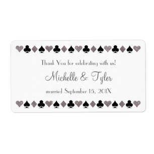 Las Vegas Faux Silver Glitter Black Favour Label
