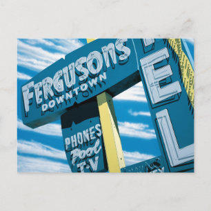 Las Vegas Fergusons Motel Retro Neon Sign Postcard