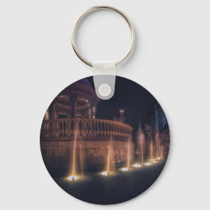 Las Vegas Flamingo Hotel Fountain Architecture Keychain
