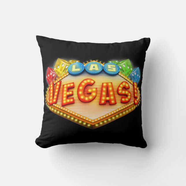 Las Vegas Fun Dice Throw Pillow (Front)