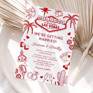 Las Vegas Fun Doodle Wedding Invitation