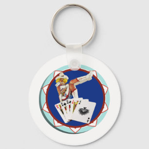 Las Vegas Gal Poker Chip Keychain
