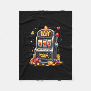 Las Vegas Gambling Lovers Lucky Slot Machine Casin Fleece Blanket
