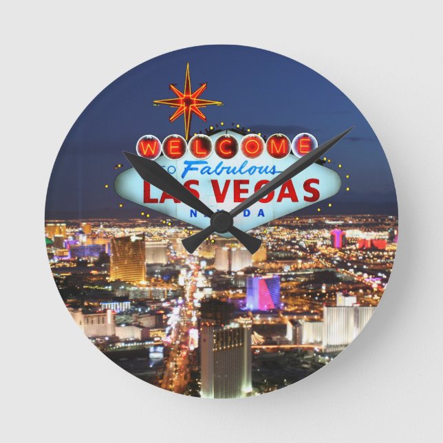 Las Vegas Gifts Round Clock (Front)