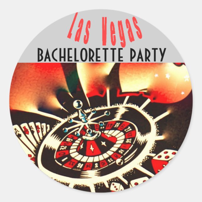 Las Vegas Girls Night Out Dice & Casino Theme Classic Round Sticker (Front)