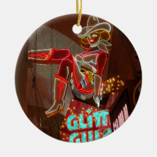 Las Vegas Glitter Gulch Ceramic Ornament