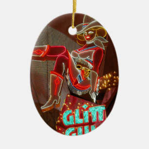 Las Vegas Glitter Gulch Ceramic Ornament