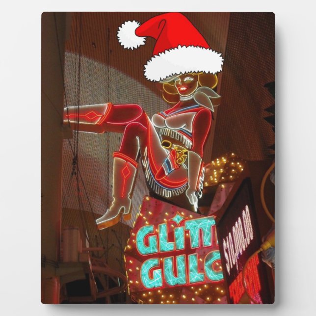 Las Vegas Glitter Gulch Christmas Plaque (Front)