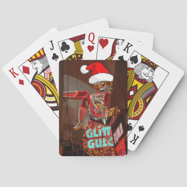 Las Vegas Glitter Gulch Christmas Playing Cards (Back)