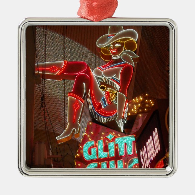 Las Vegas Glitter Gulch Metal Ornament (Front)