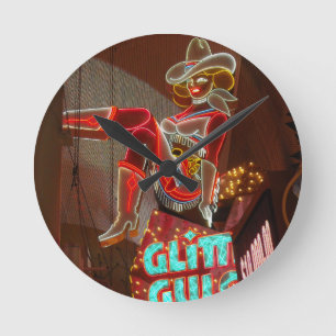 Las Vegas Glitter Gulch Round Clock