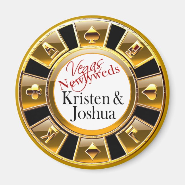 Las Vegas Gold & Black Casino Chip Magnet Favorise (Devant)