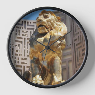 LAS VEGAS GOLD LION CLOCK