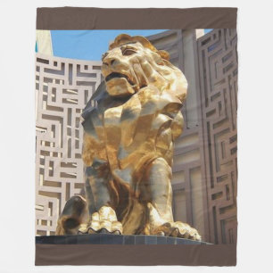 LAS VEGAS GOLDEN LION STATUE FLEECE BLANKET
