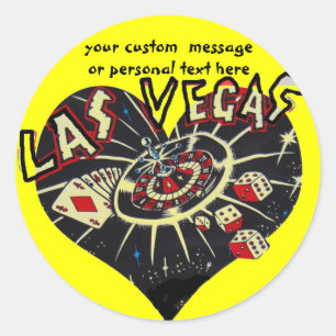 Las Vegas Heart Classic Round Sticker