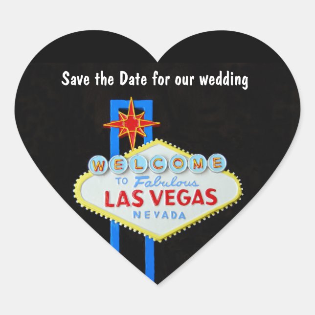 Las Vegas Heart Shaped Wedding Sticker (Front)