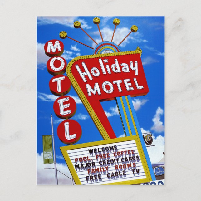Las Vegas Holiday Motel Retro Neon Carte postale (Devant)