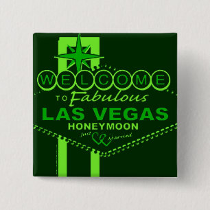 Las Vegas Honeymoon Pop Art 2 Inch Square Button