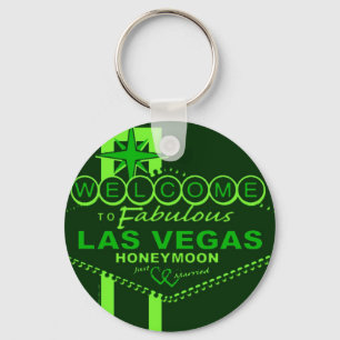 Las Vegas Honeymoon Pop Art Keychain