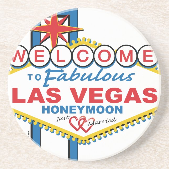 Las Vegas Honeymoon retro Coaster (Front)