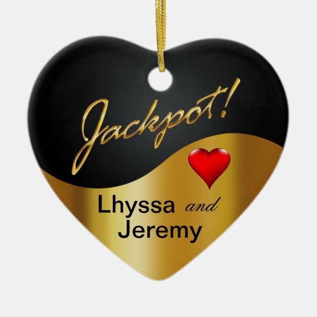 Las Vegas Jackpot photo black/gold Ceramic Ornament (Front)