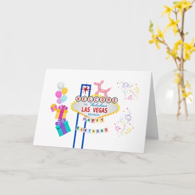Las Vegas jolies cartes d'anniversaire (Fleur jaune)