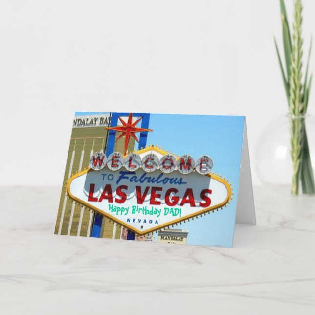 Las Vegas Joyeux père d'anniversaire ! Carte (Devant)