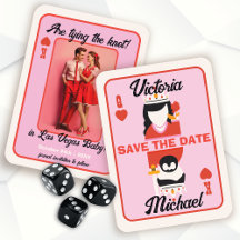 Las Vegas King Queen Heart Save the Date Photo