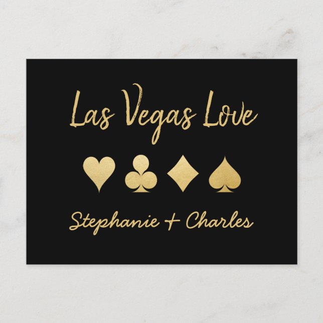 Las Vegas Love Card Suit Save the Date Postcard (Front)