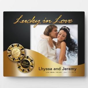 Las Vegas Lucky in Love Wedding Photo Plaque