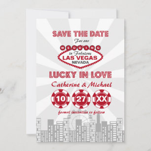 Las Vegas Luggage Tag   Poker Chip   Lucky in Love Save The Date