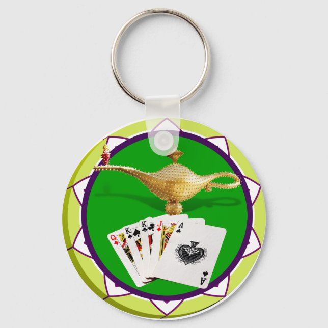 Las Vegas Magic Lamp Poker Chip Keychain (Front)