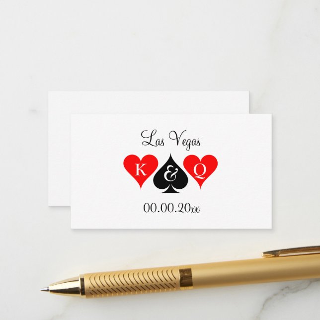 Las Vegas mariage destination chic carte boîtier (Devant/Arrière en situation)