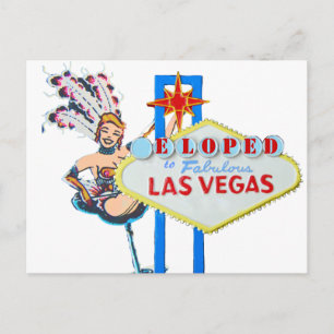 Las Vegas Marriage Elope Announcement Postcard