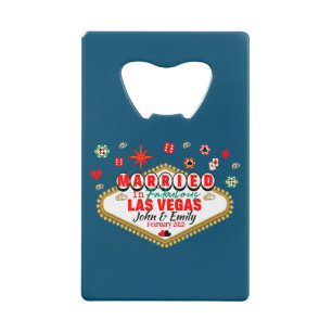 Las Vegas Married Couple Matching Vacation Nevada  Credit Card Bottle Opener