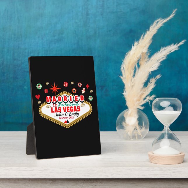 Las Vegas Married Couple Matching Vacation Nevada  Plaque (Side)
