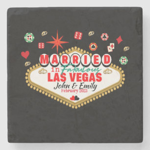 Las Vegas Married Couple Matching Vacation Nevada  Stone Coaster