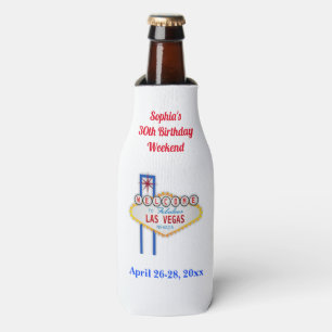 Las Vegas Milestone Birthday Party Favour Bottle Cooler