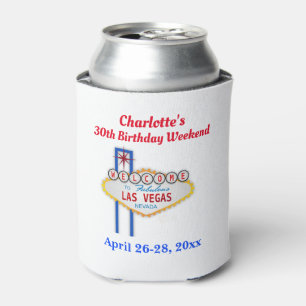 Las Vegas Milestone Birthday Party Favour Can Cooler