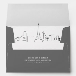 Las Vegas Modern Deco Skyline Reveal Envelope